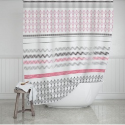 Κουρτίνα Μπάνιου Πολυεστερική 180x200 STRIPES Estia