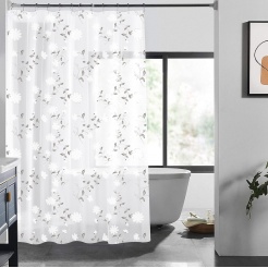Κουρτίνα Μπάνιου Αδιάβροχη Peva 180X180cm Floral White Estia
