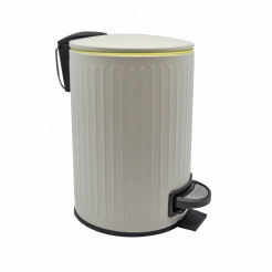 Καλάθι Μπάνιου 5Lt Inox Ανάγλυφο Γκρι Με Κίτρινο Ματ Χρώμα Ankor