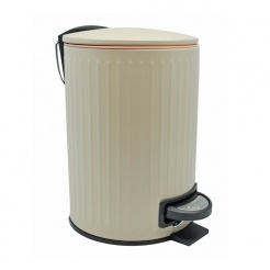 Καλάθι Μπάνιου 5Lt Inox Ανάγλυφο Μπεζ Με Σομον Ματ Χρώμα Ankor