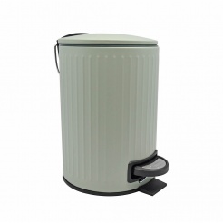 Καλάθι Μπάνιου 5Lt Inox Ανάγλυφο Μέντα Με Παστέλ Πράσινο Ματ Χρώμα Ankor