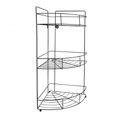 Ραφιέρα Γωνία Μεταλλική Τριπλή Μαύρη 22X22X52,5Εκ.Ankor