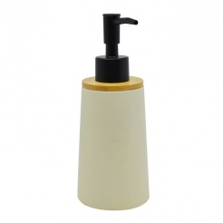 Dispenser Πολυεστερικό Μπεζ Με Ξύλο Μπαμπού 7,4x7,4x18,2εκ.Ankor