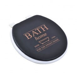Καπάκι Τουαλέτας Με Μαξιλαράκι Μαύρο Με Rose Gold Bath 26-36X39X23Εκ.Ankor