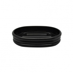 Σαπουνοθήκη Πλαστική Μαύρή Ριγέ 12,5X9,1X2,4Εκ. Ankor