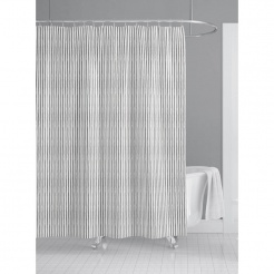 Κουρτίνα Πολυεστερική 180X180Εκ 90Gsm Με 12 Κρίκους Γκρι Ριγέ Ankor