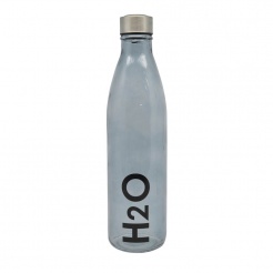 Μπουκάλι Νερού Γυάλινο 1,0Lt Smoke Με Inox Βιδωτό Καπακι Ankor
