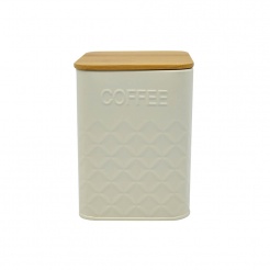 Βάζο Μεταλλικό Μπεζ Coffee Με Μπαμπού Καπάκι 10X10X13,5Εκ. Ankor